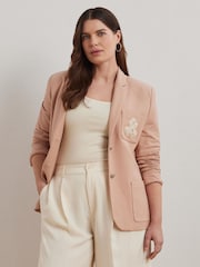 Lauren Ralph Lauren Curve Anfisa Crest Logo Blazer Jacket - Image 1 of 1