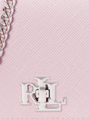 Розовый фактурный кожаный клатч с длинным ремешком-цепочкой Lauren Ralph Lauren - Изображение 5 из 5