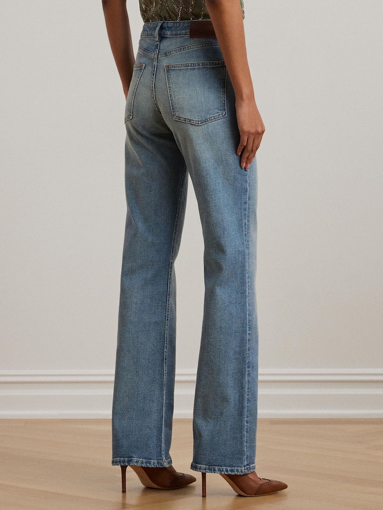 Lauren Ralph Lauren Blue High Rise Denim Jeans - Image 2 of 6