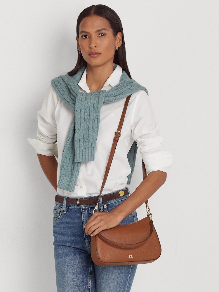 Lauren Ralph Lauren Danni Pebbled Leather Shoulder Bag - Bild 2 von 7