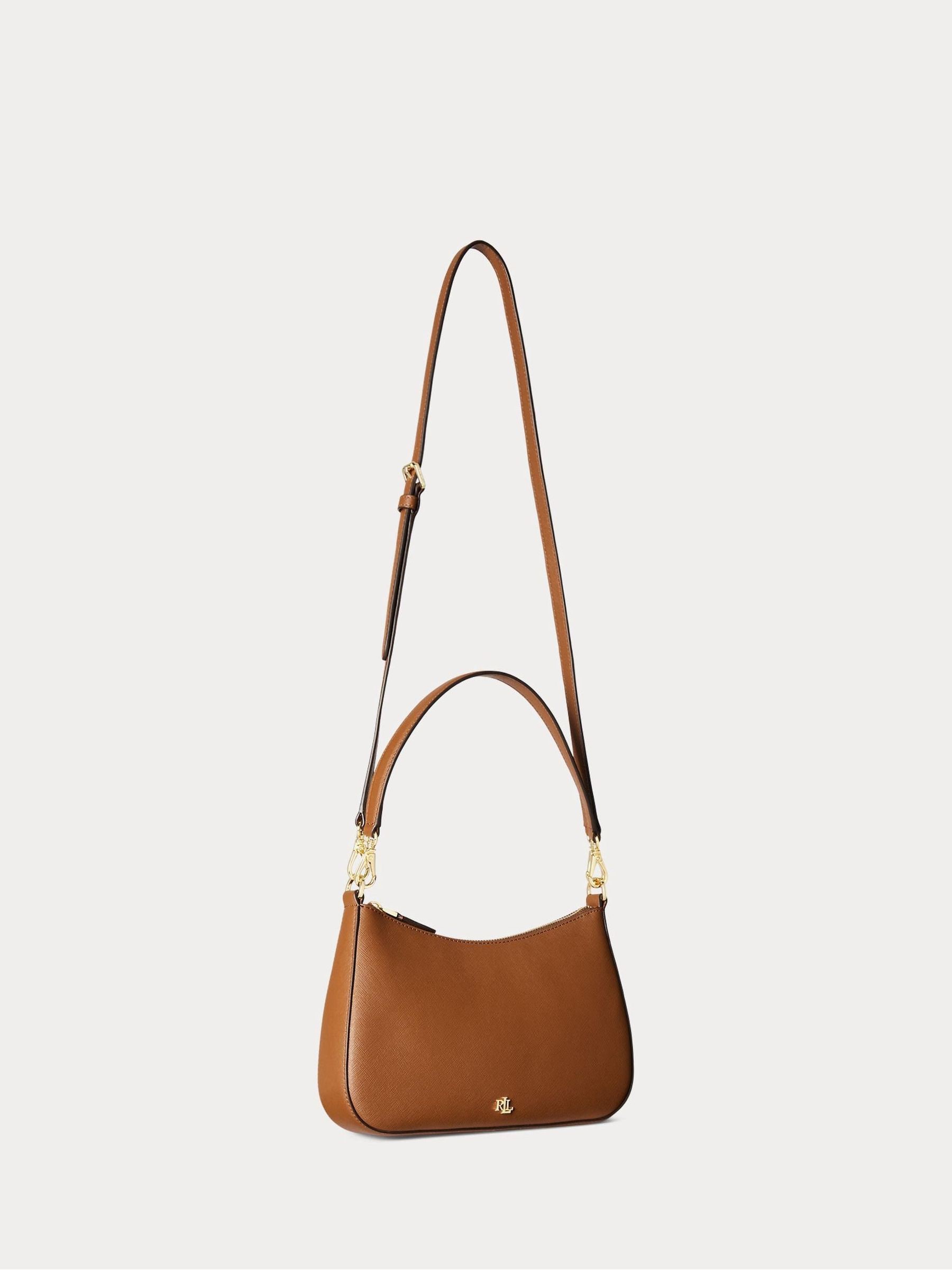 Ralph Lauren ブラウンレザー ハンドバッグ Buy Lauren Ralph Lauren Lauren Tan Danni Crosshatch Leather Medium