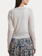 Lauren Ralph Lauren Caelyn Linen Tie Front White Cardigan - Image 5 of 7