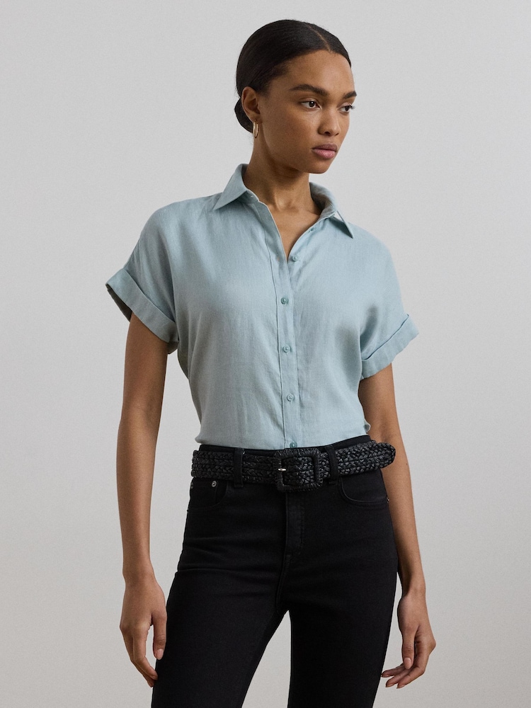 Lauren Ralph Lauren Broono Linen Short Sleeve Shirt - Image 1 of 5