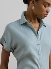 Lauren Ralph Lauren Broono Linen Short Sleeve Shirt - Image 4 of 5