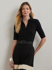 Lauren Ralph Lauren Mazikeen Collar Ribbed Polo Shirt - Image 1 of 6
