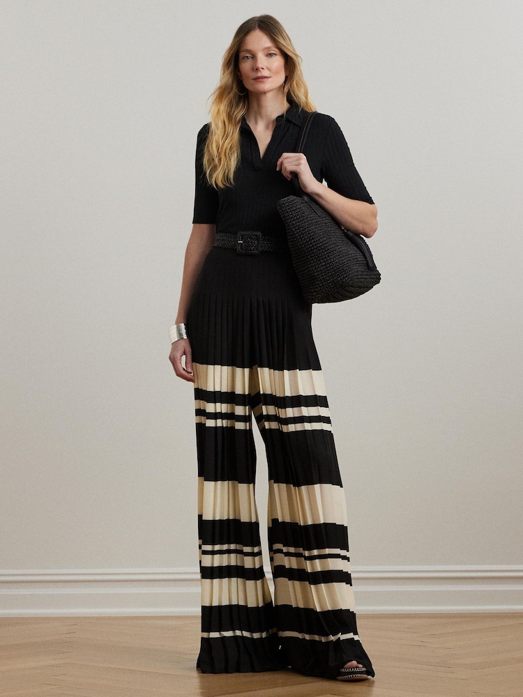 Lauren Ralph Lauren Mazikeen Collar Ribbed Polo Shirt - Image 3 of 6