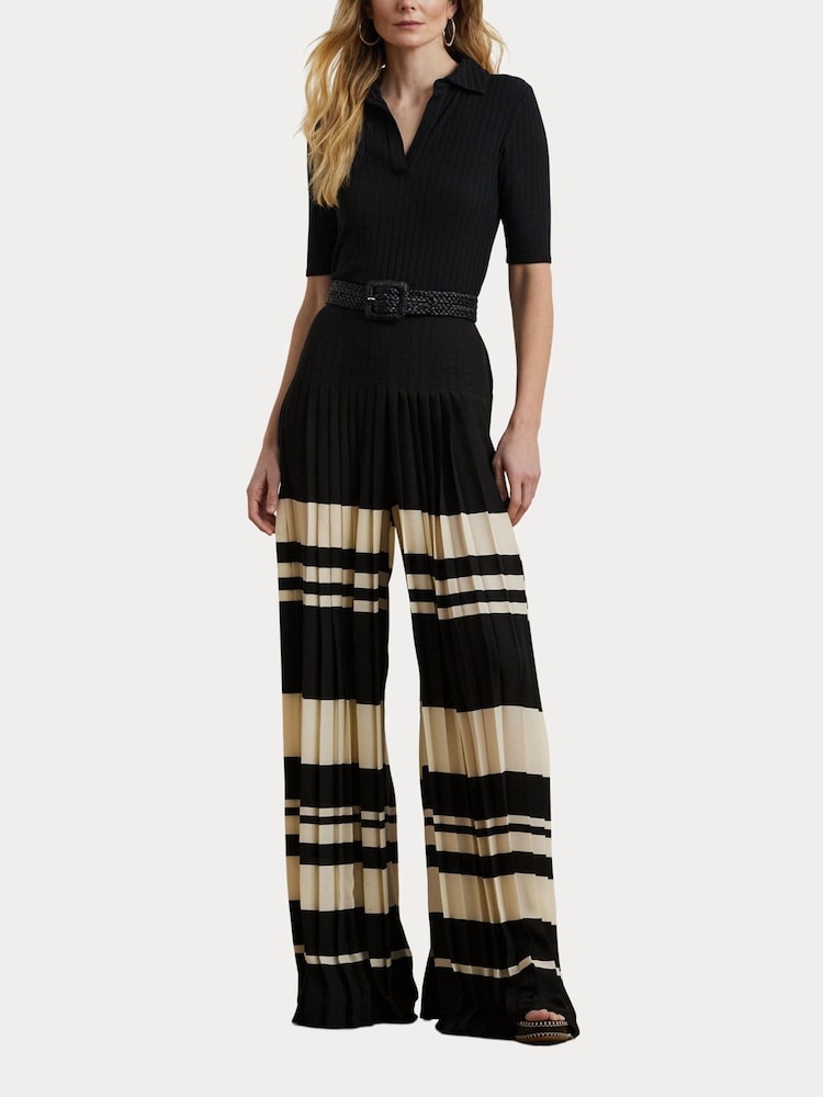 Lauren Ralph Lauren Mazikeen Collar Ribbed Polo Shirt - Image 5 of 6