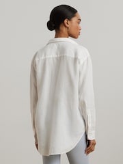 Lauren Ralph Lauren Zavandra Linen Embroidered Logo Shirt - Image 2 of 6