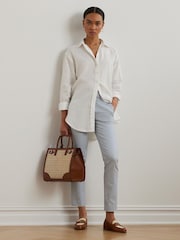 Lauren Ralph Lauren Zavandra Linen Embroidered Logo Shirt - Image 3 of 6