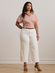 Lauren Ralph Lauren Curve Broono Linen Logo Short Sleeve Shirt - Image 3 of 6