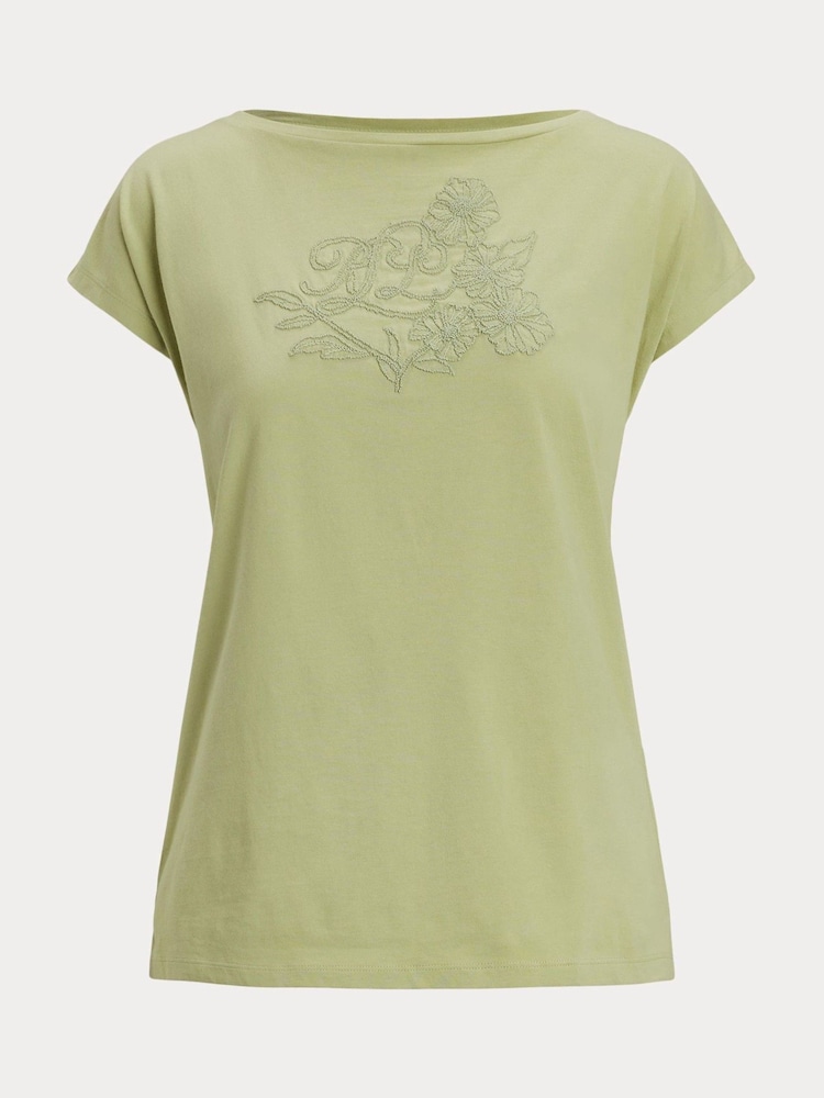Lauren Ralph Lauren Grieta Floral Emrodiered T-Shirt - Image 5 of 5
