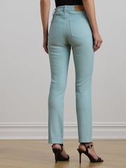 Lauren Ralph Lauren Cream Light Wash High Rise Straight Leg Denim Jeans - Image 2 of 6