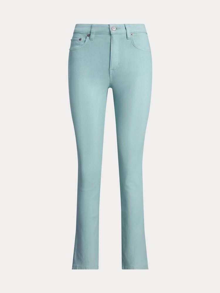 Lauren Ralph Lauren Cream Light Wash High Rise Straight Leg Denim Jeans - Image 6 of 6