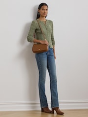 Зеленый - Кардиган с узором "косичка" и логотипом Lauren Ralph Lauren Ralhan - Image 2 of 8