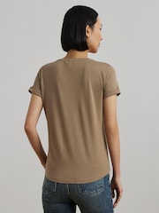 Lauren Ralph Lauren Hailly Graphic Logo Brown T-Shirt - Image 3 of 5