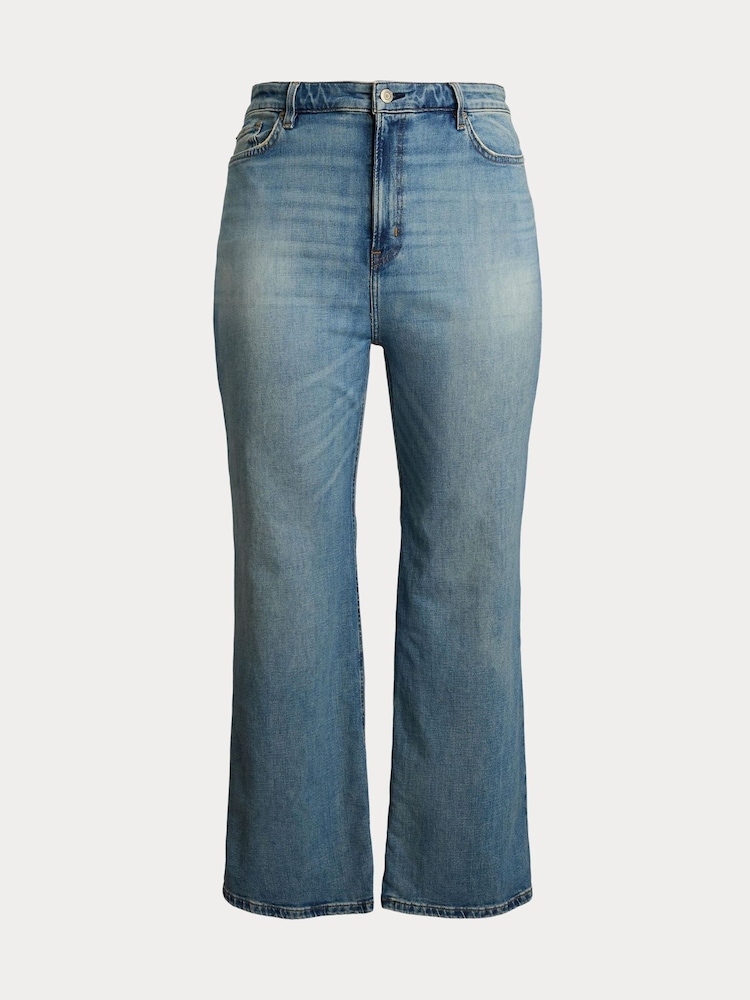Lauren Ralph Lauren Blue Curve High Rise Straight Fit Ankle Stretch Denim Jeans - Image 1 of 1 Lauren Ralph Lauren Blue Curve High Rise Straight Fit Ankle Stretch Denim Jeans - Image 1 of 1