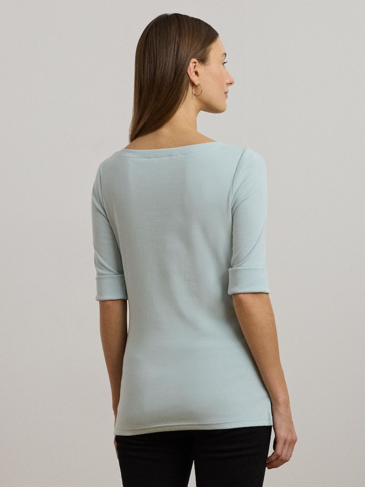 Lauren Ralph Lauren Judy Stretch Cotton Boatneck Top - Image 2 of 5 Lauren Ralph Lauren Judy Stretch Cotton Boatneck Top - Image 2 of 5