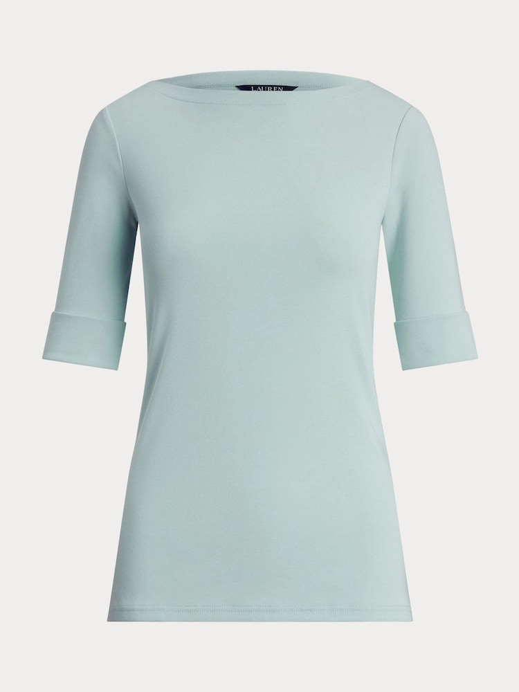 Lauren Ralph Lauren Judy Stretch Cotton Boatneck Top - Image 5 of 5