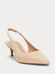 rjava - Lauren Ralph Lauren Lolah II Suede Slingback Heeled lahki športni copati čevlji - Slika 2 iz 4