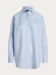 Lauren Ralph Lauren Zavandra Linen Embroidered Logo Shirt - Image 5 of 5