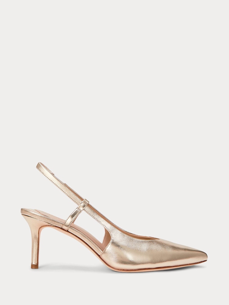 Lauren Ralph Lauren Khloe Leather Slingback Heels - Image 1 of 4 Lauren Ralph Lauren Khloe Leather Slingback Heels - Image 1 of 4