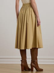 Lauren Ralph Lauren Draybe Silky Pleated Full Brown Skirt - Bild 2 von 5