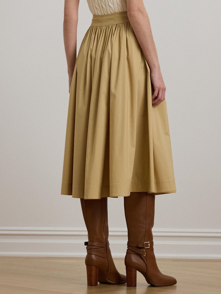 Lauren Ralph Lauren Draybe Silky Pleated Full Brown Skirt - Bild 2 von 5
