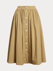 Lauren Ralph Lauren Draybe Silky Pleated Full Brown Skirt - Bild 5 von 5