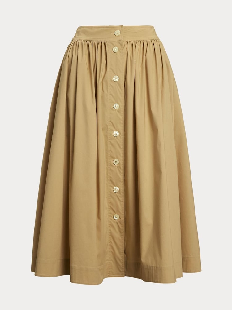 Lauren Ralph Lauren Draybe Silky Pleated Full Brown Skirt - Bild 5 von 5