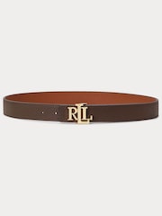 Lauren Ralph Lauren Logo Reversible Pebbled Leather Belt - Image 3 of 3