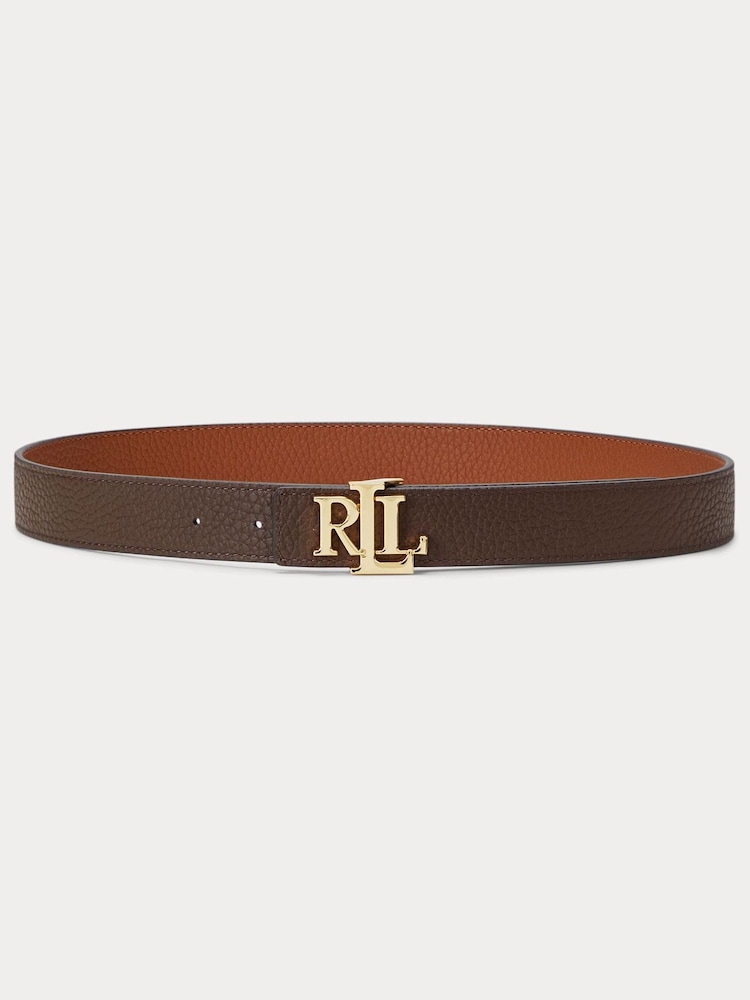 Lauren Ralph Lauren Logo Reversible Pebbled Leather Belt - Image 3 of 3