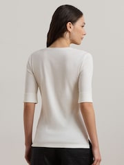Lauren Ralph Lauren Judy V-Neck Elbow Jersey T-Shirt - Image 2 of 8