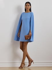 Lauren Ralph Lauren Petra Cape Georgette Cocktail Mini Dress - Image 1 of 8