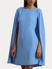 Lauren Ralph Lauren Petra Cape Georgette Cocktail Mini Dress - Image 6 of 8