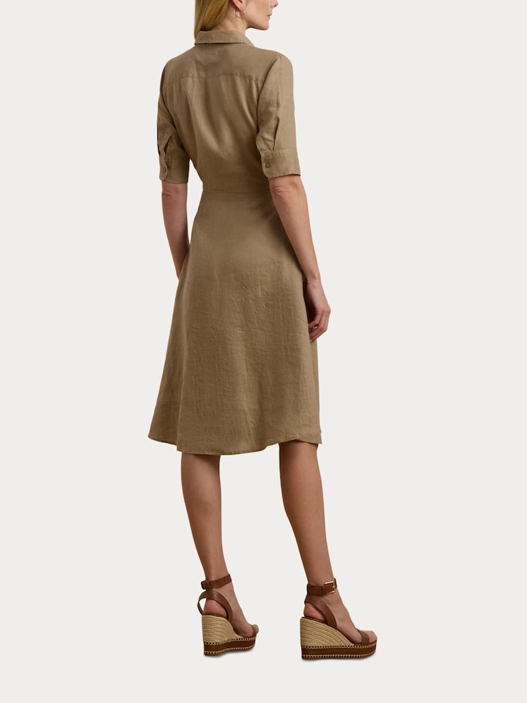 Lauren Ralph Lauren Wakana 100% Linen Belted Shirt Dress - Image 5 of 8