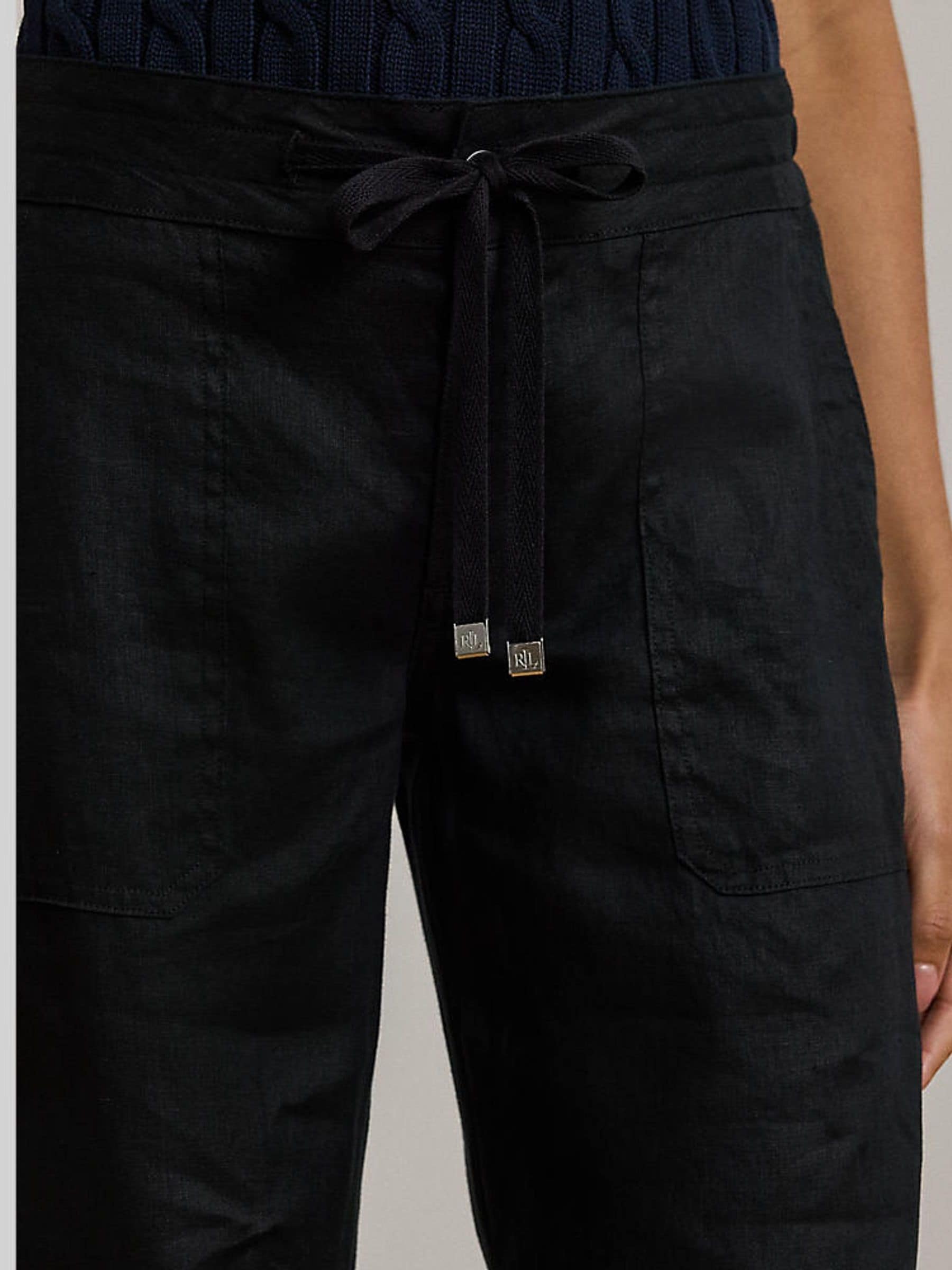 パンツ POLO by RalphLauren LinenSlacks Black Buy Lauren Ralph Lauren Polo Black Linen Wide Leg Trousers from