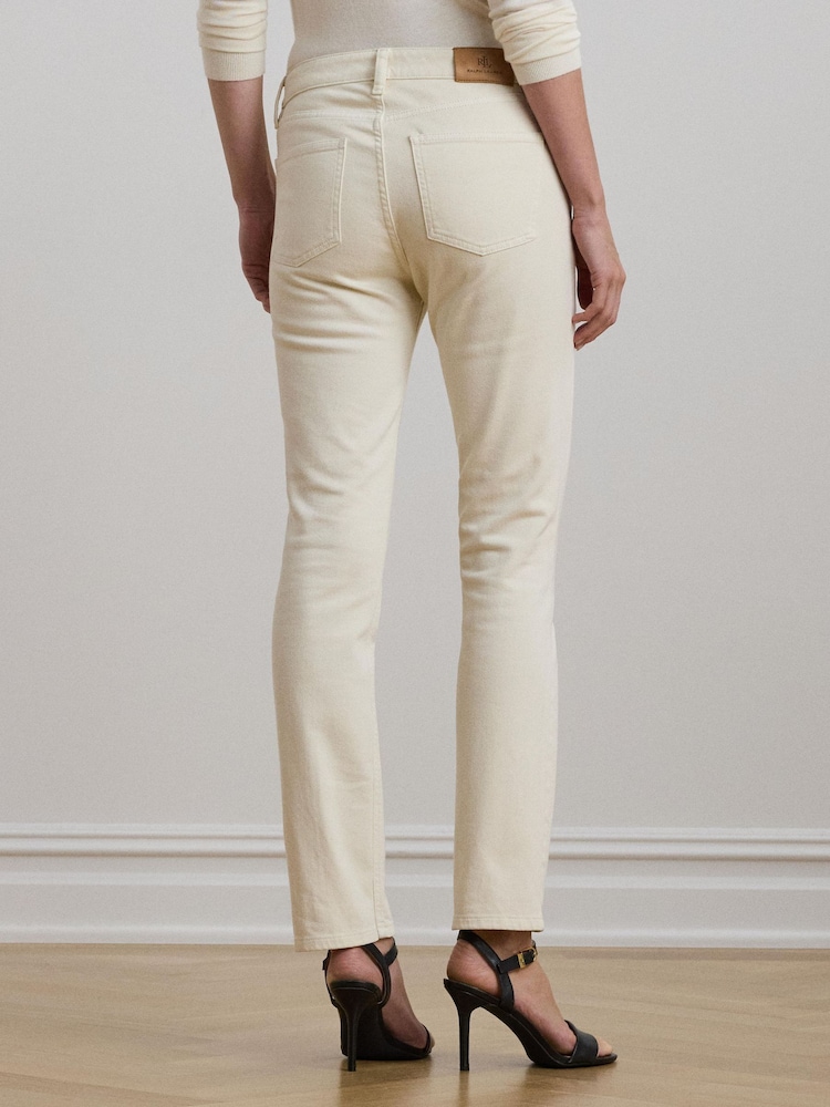 Lauren Ralph Lauren Low Rise Straight Leg Stretch Denim Jeans - Image 2 of 7
