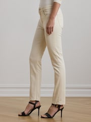 Lauren Ralph Lauren Low Rise Straight Leg Stretch Denim Jeans - Image 3 of 7