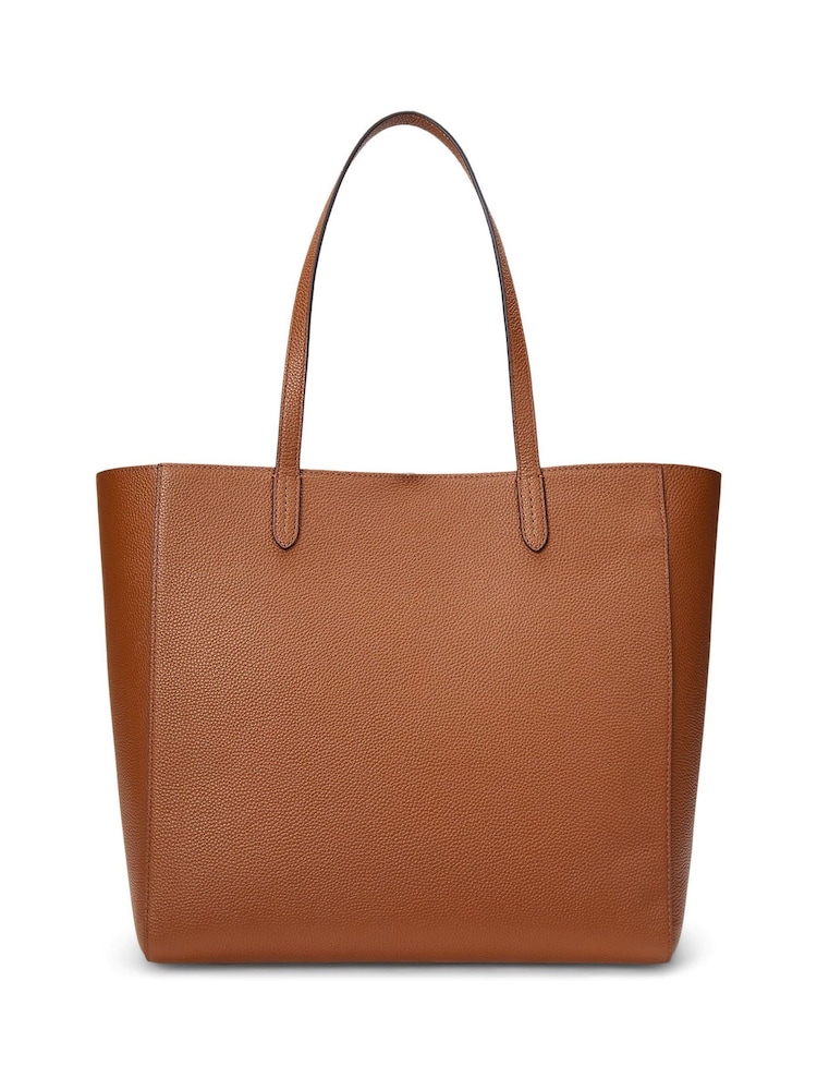 Braun - Lauren Ralph Lauren Cameryn Pebbled Leather Logo Tote Bag - Bild 2 von 6