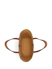 Braun - Lauren Ralph Lauren Cameryn Pebbled Leather Logo Tote Bag - Bild 4 von 6