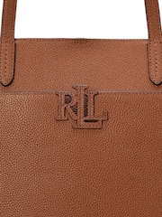 Braun - Lauren Ralph Lauren Cameryn Pebbled Leather Logo Tote Bag - Bild 5 von 6