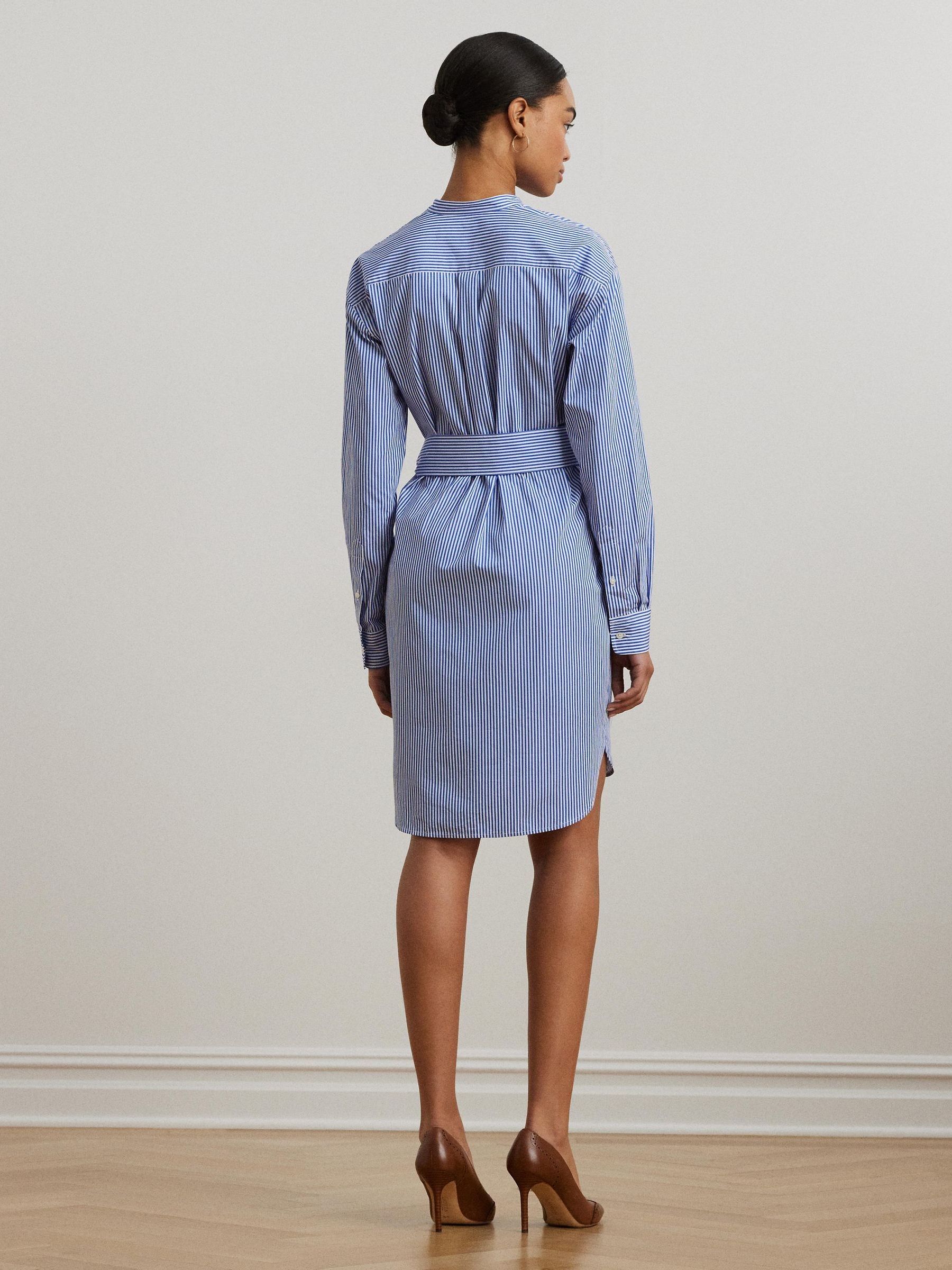 Buy Lauren Ralph Lauren Blue Kinley Stripe Belted Shirt