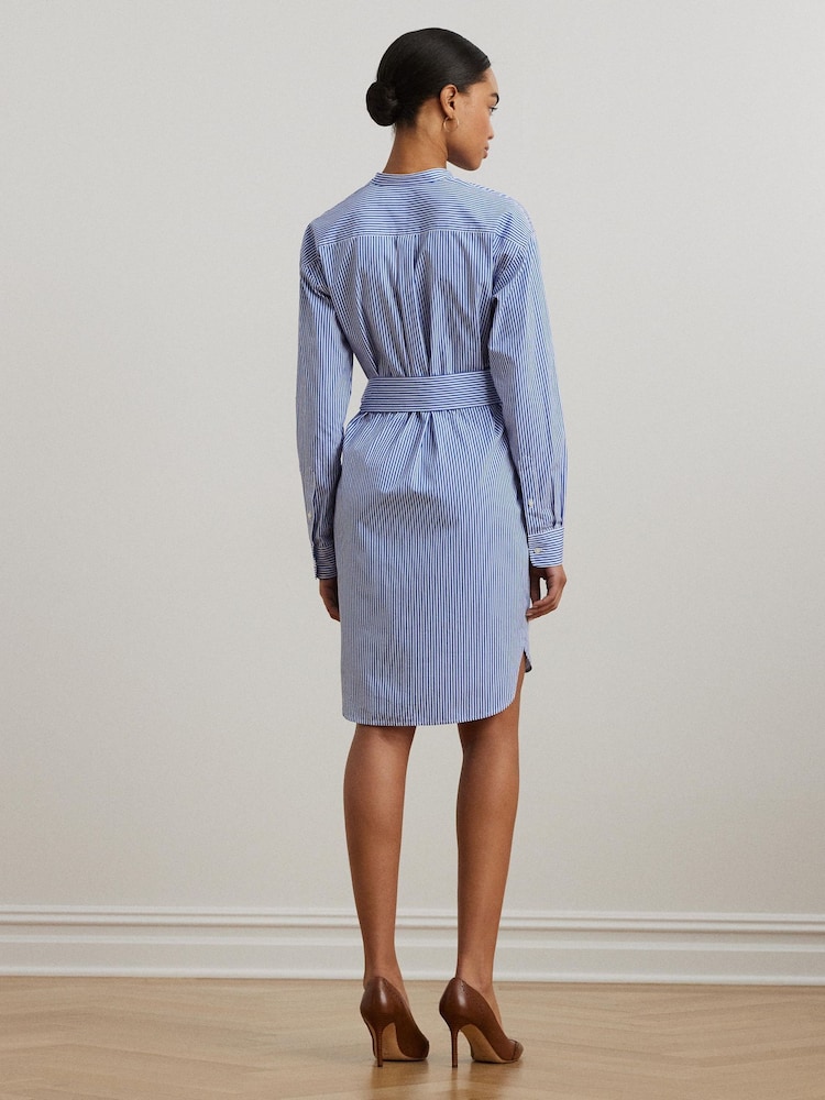Buy Lauren Ralph Lauren Blue Kinley Stripe Belted Shirt Dress from Next USA Buy Lauren Ralph Lauren Blue Kinley Stripe Belted Shirt Dress from Next USA