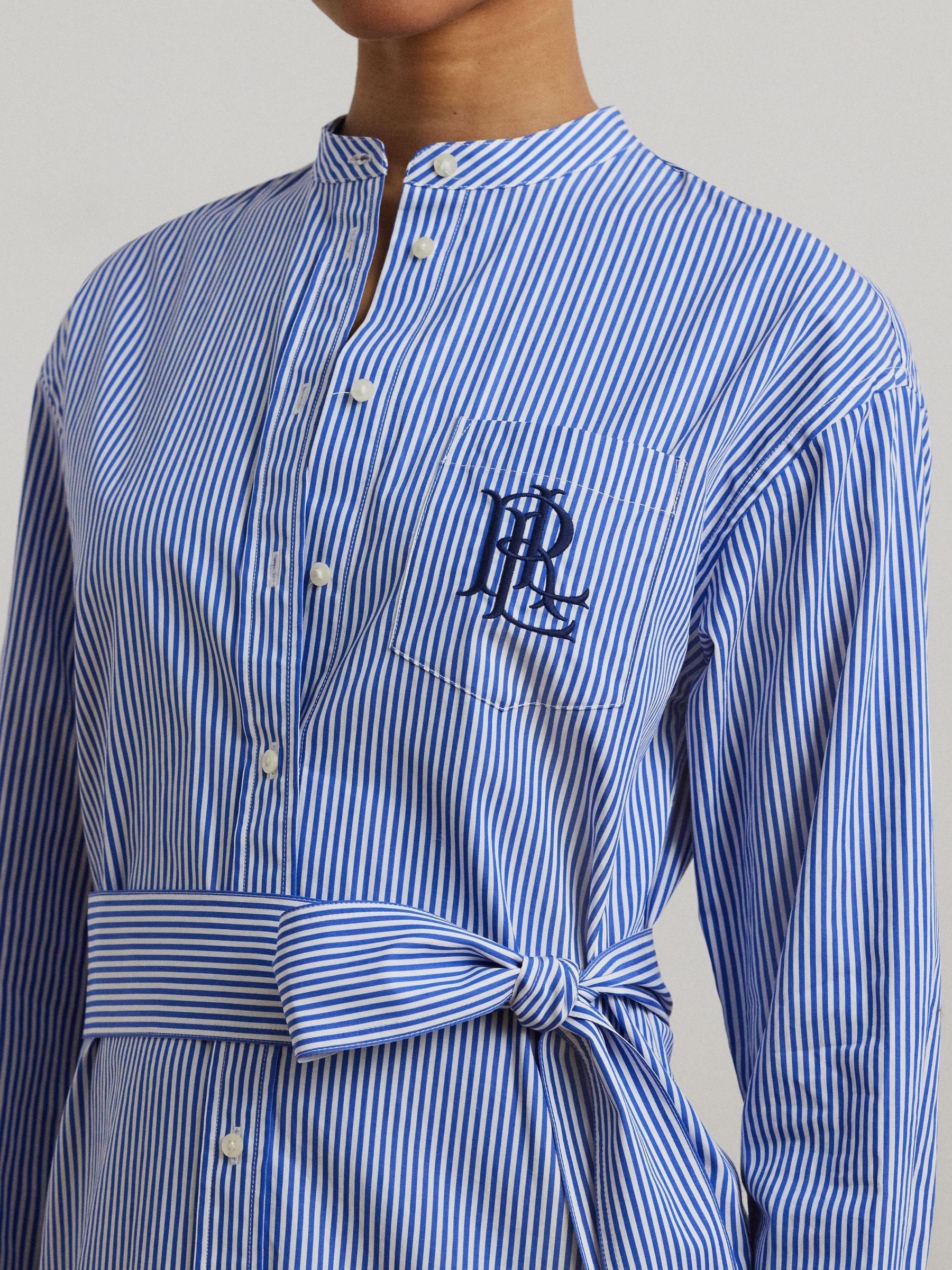 【美品】LAUREN RALPH LAUREN ストライプシャツワンピ ベルト付 Next：日本 Lauren Ralph Lauren Kinley ストライプ ベルト付き シャツ