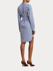 Lauren Ralph Lauren Blue Kinley Stripe Belted Shirt Dress - Image 5 of 8