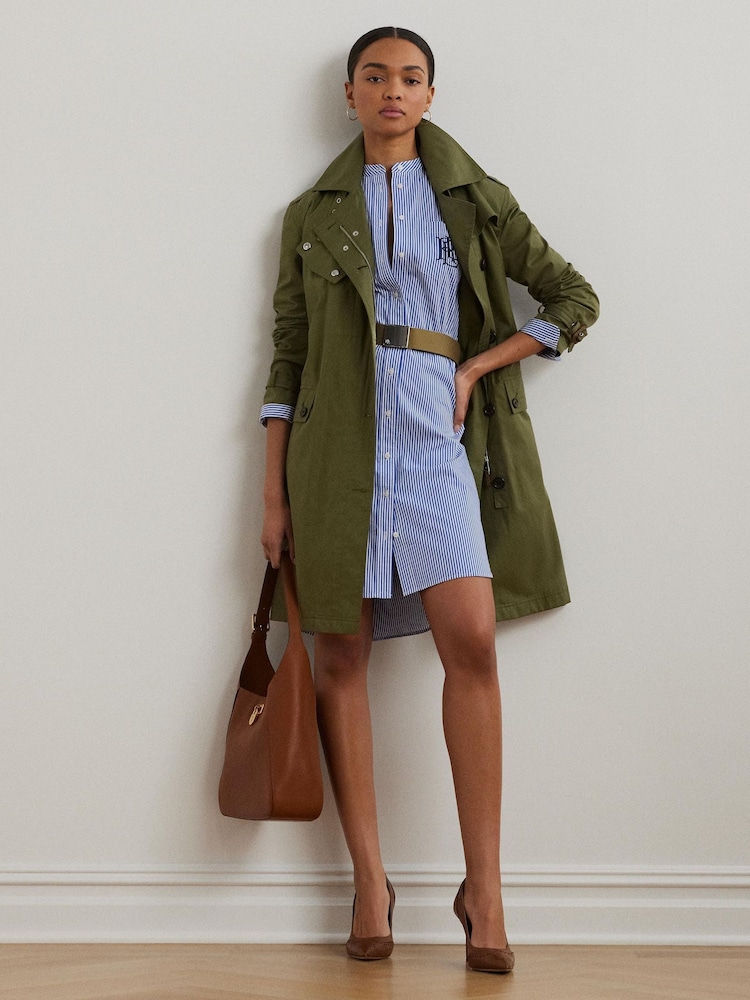 Buy Lauren Ralph Lauren Blue Kinley Stripe Belted Shirt Dress from Next USA