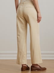 Lauren Ralph Lauren Mahkey Cotton Twill Wide-Leg Trousers - Image 2 of 5