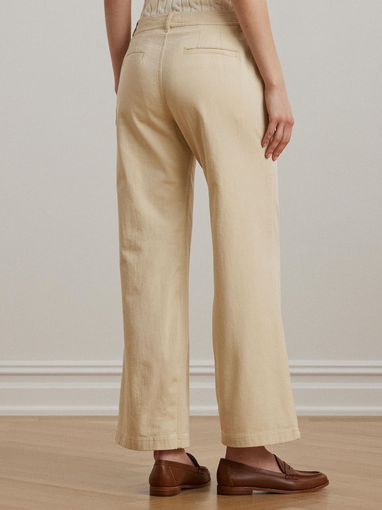 Lauren Ralph Lauren Mahkey Cotton Twill Wide-Leg Trousers - Image 2 of 5