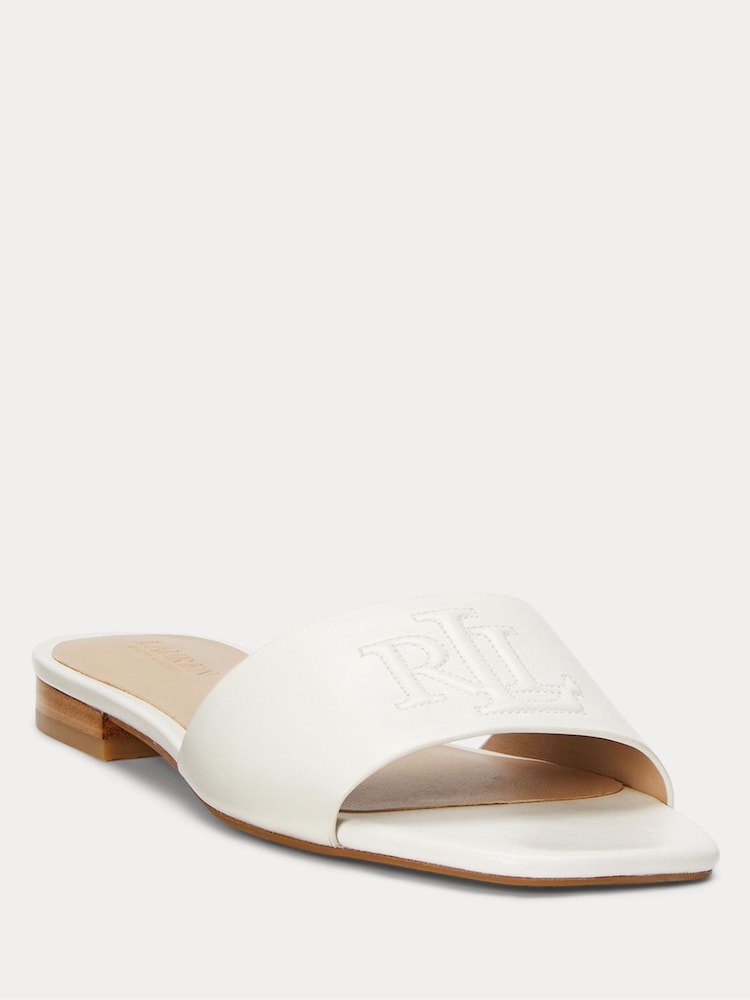 Lauren Ralph Lauren Everley Logo Nappa Leather Slide Sandals - Image 2 of 4