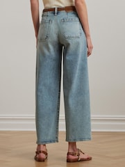 Lauren Ralph Lauren Blue Saira Alacia Wash Wide Leg Denim Jeans - Image 2 of 6